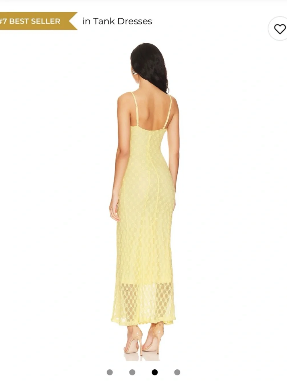 Bardot Yellow Lace Midi Dress - Picture 4 of 6